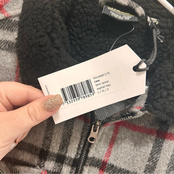 WESC Liam Plaid Fleece-Lined Full-Zip Shirt Jacket Unisex NWT - Picture 6 of 8